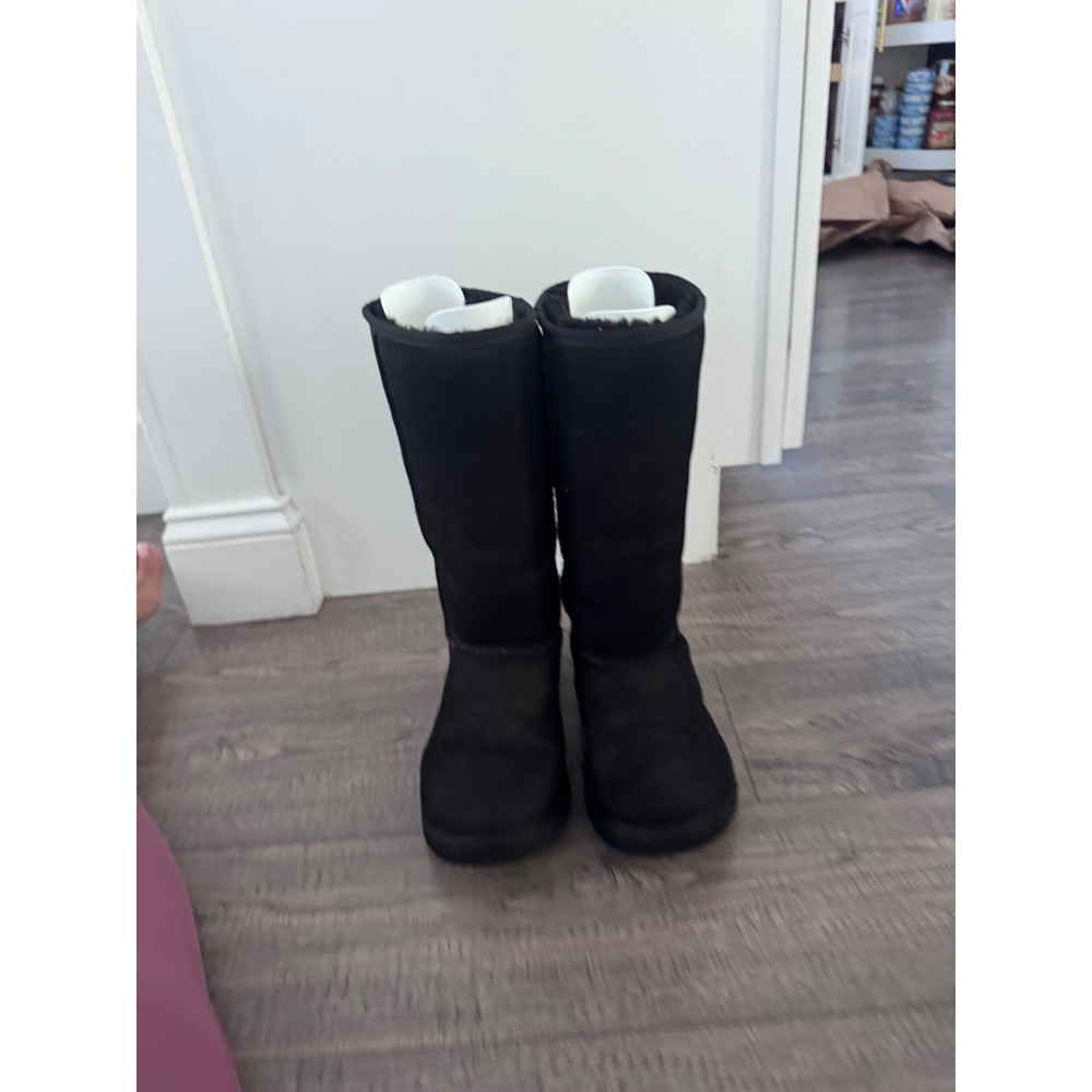 UGG Australia Classic Tall II Black Suede Sheepskin Boots Womens 9